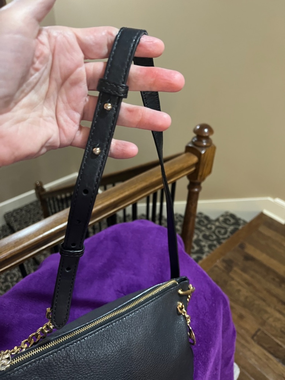 Michael Kors Black Pebbled Leather Chain-Trim Crossbody NWOT  H09 - Picture 4 of 10